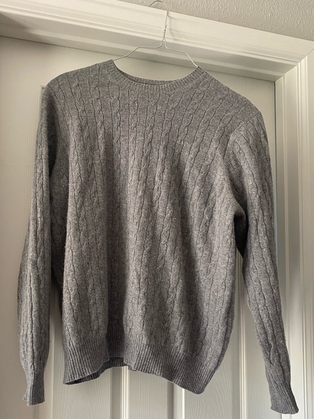 Brookmore Womens Cashmere Cable Knit Sweater Size XL Gray